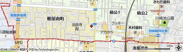 四條畷楠公郵便局周辺の地図