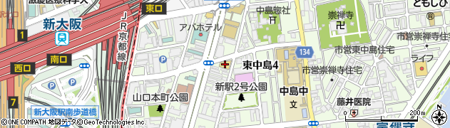 ローソン新大阪東店周辺の地図