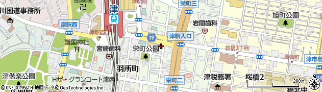 津駅前郵便局 ＡＴＭ周辺の地図