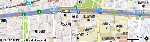 西宮市立幼稚園浜脇幼稚園周辺の地図