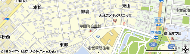 愛知県豊橋市草間町郷裏61周辺の地図