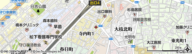 大阪府守口市寺内町1丁目周辺の地図