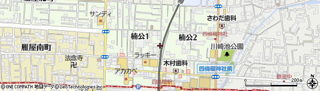 大阪府四條畷市楠公周辺の地図