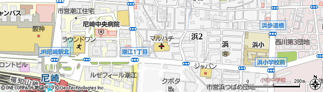 スーパーマルハチ尼崎駅前店周辺の地図