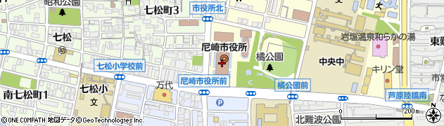 尼崎市役所　総務局・市民サービス部後期高齢者医療制度担当周辺の地図