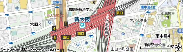 御座候　新大阪駅店周辺の地図