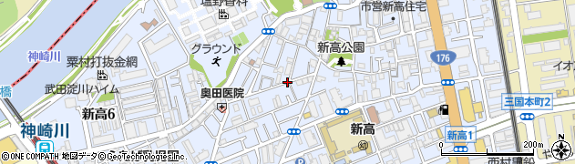 大阪府大阪市淀川区新高周辺の地図