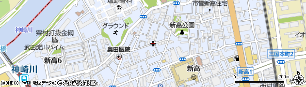 大阪府大阪市淀川区新高周辺の地図