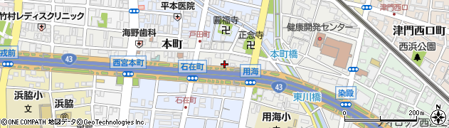 兵庫県西宮市本町4周辺の地図