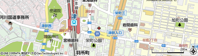 ホテルエコノ津駅前周辺の地図