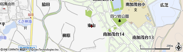 京都府木津川市加茂町高田東山周辺の地図