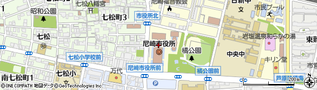 兵庫県尼崎市周辺の地図