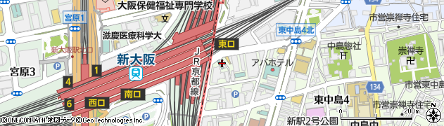 旬菜ダイニング グーブ 新大阪駅東口店周辺の地図