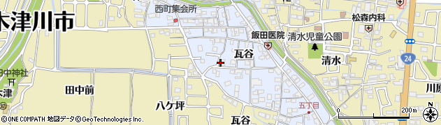京都府木津川市木津町瓦谷86周辺の地図