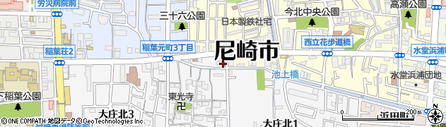 尼崎今北郵便局周辺の地図