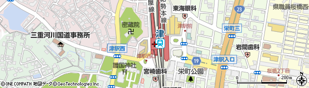 三十三銀行近鉄津駅 ＡＴＭ周辺の地図