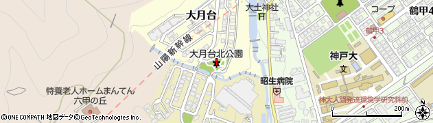 大月台北公園周辺の地図