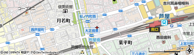 芦屋松ノ内パークハウス管理事務所周辺の地図