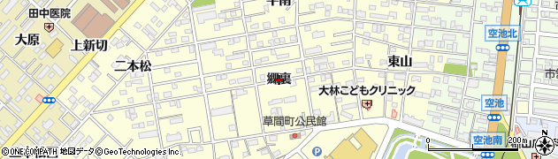 愛知県豊橋市草間町（郷裏）周辺の地図
