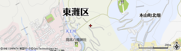 兵庫県神戸市東灘区本山町田辺ザフクゲ原周辺の地図