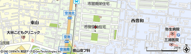 愛知県豊橋市南栄町空池周辺の地図