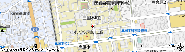 大阪府大阪市淀川区三国本町周辺の地図