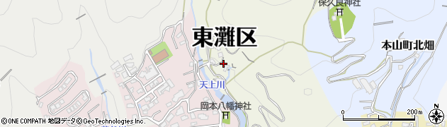 兵庫県神戸市東灘区本山町田辺（松尾谷）周辺の地図