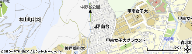 兵庫県神戸市東灘区甲南台周辺の地図