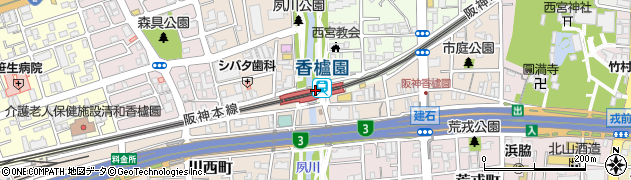 香櫨園駅周辺の地図