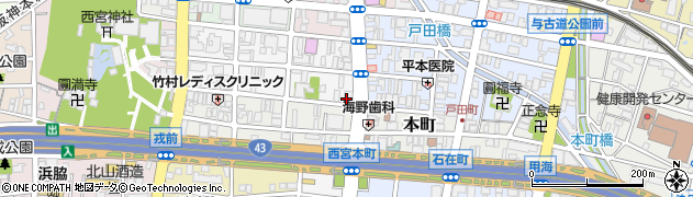 尼崎信用金庫阪神西宮支店周辺の地図