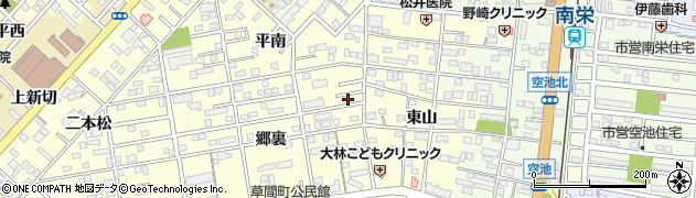 愛知県豊橋市草間町郷裏80周辺の地図