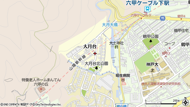 〒657-0017 兵庫県神戸市灘区大月台の地図