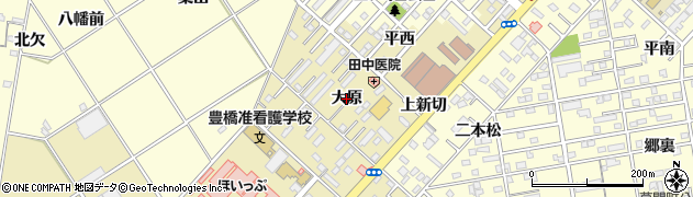 愛知県豊橋市中野町（大原）周辺の地図