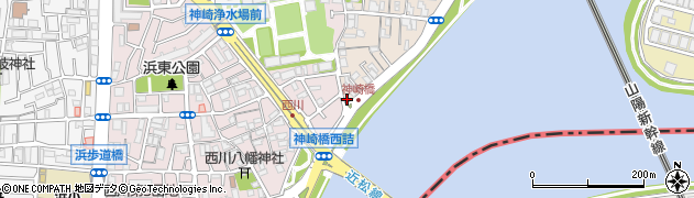 兵庫県尼崎市神崎町1-1周辺の地図