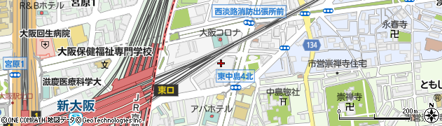 新大阪駅前第一駐車場周辺の地図