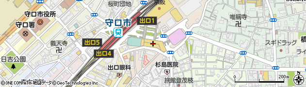 クリーニングトラヤ　守口駅前店周辺の地図