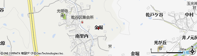 京都府精華町（相楽郡）乾谷（金堀）周辺の地図