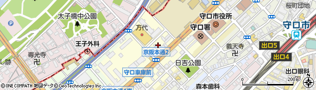 大阪府守口市京阪本通周辺の地図