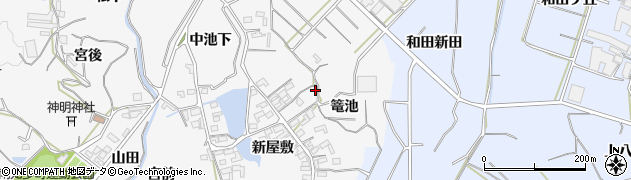 愛知県知多郡南知多町豊丘新屋敷157周辺の地図