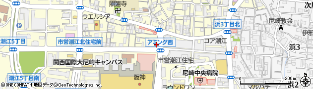 松屋尼崎潮江店周辺の地図