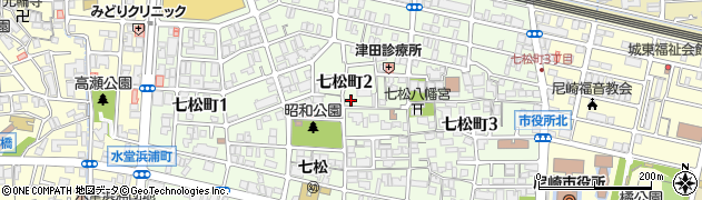 兵庫県尼崎市七松町周辺の地図