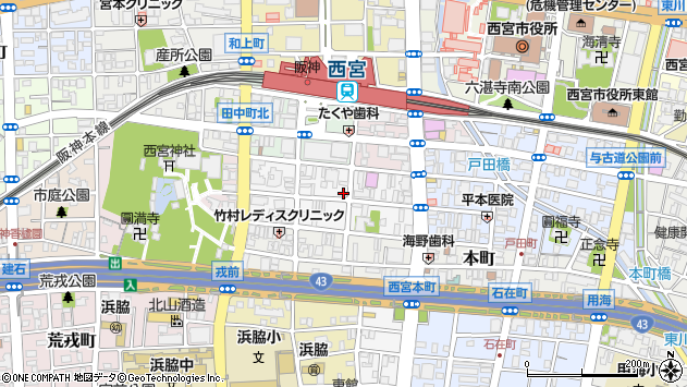 〒662-0915 兵庫県西宮市馬場町の地図