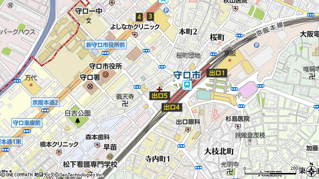 〒570-0028 大阪府守口市本町の地図
