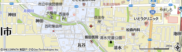 京都府木津川市木津（西垣外）周辺の地図