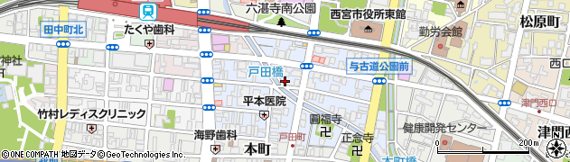 兵庫県西宮市戸田町2周辺の地図