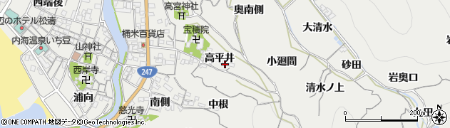 愛知県南知多町（知多郡）内海（高平井）周辺の地図