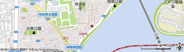 兵庫県尼崎市神崎町5-21周辺の地図