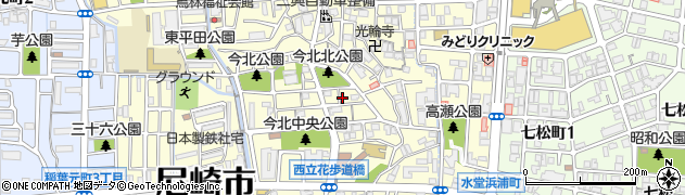兵庫県尼崎市西立花町2丁目周辺の地図
