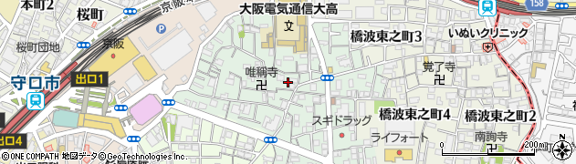 大阪府守口市橋波西之町周辺の地図