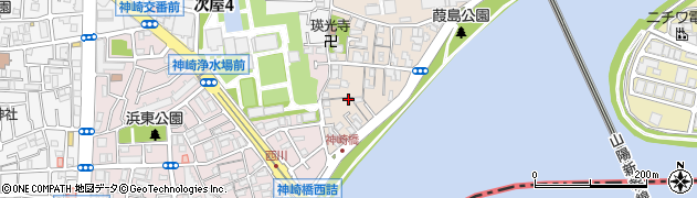 兵庫県尼崎市神崎町1-18周辺の地図